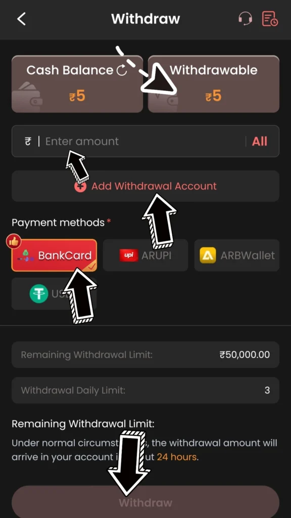 13L Game Withdraw
